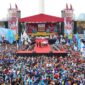 Presiden Prabowo Subianto menghadiri peringatan Hari Buruh Internasional (May Day) 2026 di Monas, Jakarta, Jumat (1/5/2026). (Foto: BPMI Setpres)